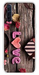 Amazon Brand - Solimo Designer Multicolor Love Wooden Design Printed Soft Back Case Mobile Cover for Oppo F15