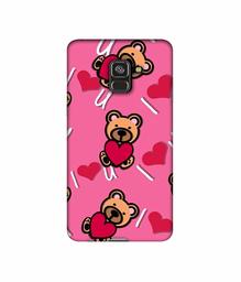 Amazon Brand - Solimo Designer Heart Holding Bear 3D Printed Hard Back Case Mobile Cover for Samsung Galaxy A8 Plus