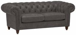 Amazon Brand – Stone & Beam Bradbury Chesterfield Tufted Leather Loveseat Sofa Couch, 78.7