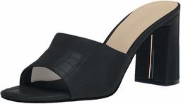 The Drop Women's Pattie High Block Heeled Mule Sandal, Black Microsuede, 6