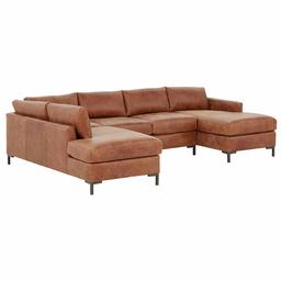 Amazon Brand – Rivet Edgewest Modern Left-Facing U-Shape Sectional, Leather, 117