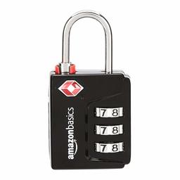 AmazonBasics TSA Approved 4-Digit Cable Combination Lock, Pack of 2