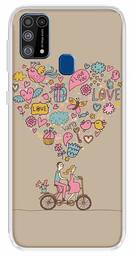 Amazon Brand - Solimo Designer Multicolor Happy Love Brown Pattern Printed Soft Back Case Mobile Cover for Samsung Galaxy M31