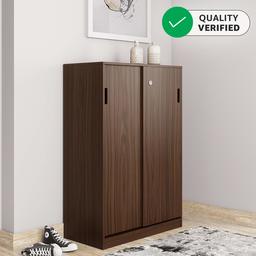 Amazon Brand - Solimo Tucana Engineered Wood Storage Unit with Sliding Doors (Walnut Finish)