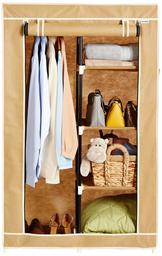 Amazon Brand - Solimo 2-Door Foldable Wardrobe, 5 Racks, Beige