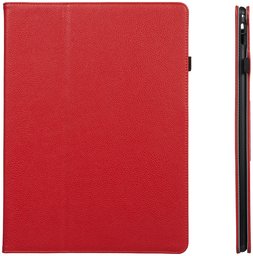 AmazonBasics iPad Pro PU Leather Case with Auto Wake/Sleep Cover, Red, 12.9