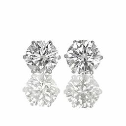 [Amazon Collection] Amazon Collection (AMBZO) Pt900 Stud Earrings 0.3ct 0.15 x 0.15 ct 6 Prong (J.I1.VG Equivalent) ES0618PT-03