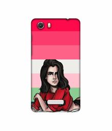 Amazon Brand - Solimo Designer Lady Vector with Line 3D Printed Hard Back Case Mobile Cover for Micromax Canvas Unite 3 Q372