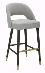 Amazon Brand – Rivet Whit Contemporary Upholstered Bar Stool with Gold Accents, 41