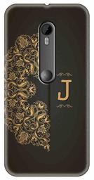 Amazon Brand - Solimo Designer Black Pattern Alphabet-J 3D Printed Hard Back Case Mobile Cover for Motorola Moto G3