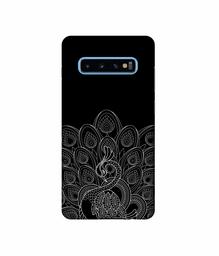 Amazon Brand - Solimo Designer Peacock Pattern 3D Printed Hard Back Case Mobile Cover for Samsung Galaxy S10 Plus