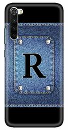 Amazon Brand - Solimo Designer Button Jeans Alphabet-R 3D Printed Hard Back Case Mobile Cover for Xiaomi Redmi Note 8