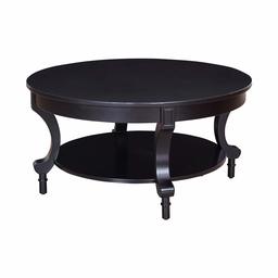 Amazon Brand – Ravenna Home Traditional Solid Pine Coffee Table, 19''H, Black Finish