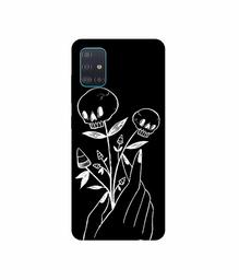 Amazon Brand - Solimo Designer Skull Flower 3D Printed Hard Back Case Mobile Cover for Samsung Galaxy A51