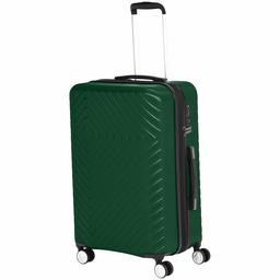 AmazonBasics Geometric Travel Luggage Expandable Suitcase Spinner with Wheels and Built-In TSA Lock, 27.2-Inch - Green