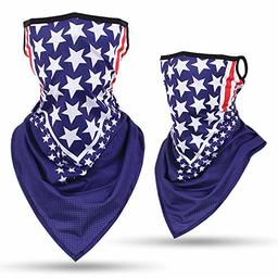 Taloyone Face Mask Bandanas Neck Gaiter Ear Loops Face Balaclava Non Slip Light Cool Breathable for Sun Wind Dust Bandana Men Women Neck Gaiter Mask Protection Headwear Headband, Pattern 6