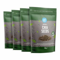 Marque Amazon - Happy Belly Graines de chia biologiques, 4 x 350g