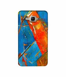 Amazon Brand - Solimo Designer Sky Blue and Orange Canvas 3D Printed Hard Back Case Mobile Cover for Samsung Galaxy J2 Prime