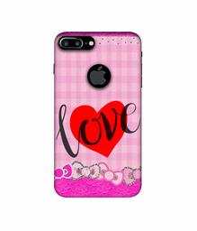 Amazon Brand - Solimo Designer Love Print On Cloth Pattern 3D Printed Hard Back Case Mobile Cover for Apple iPhone 7 Plus (Logo Cut)