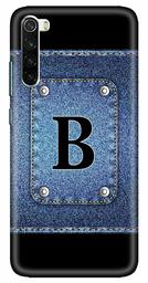 Amazon Brand - Solimo Designer Button Jeans Alphabet-B 3D Printed Hard Back Case Mobile Cover for Xiaomi Redmi Note 8