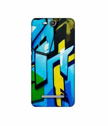 Amazon Brand - Solimo Designer Blue and Yellow Texture 3D Printed Hard Back Case Mobile Cover for Micromax Canvas Juice 3 Q392