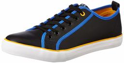 Amazon Brand - House & Shields Men's Black/Blue PU Sneakers-11 UK (45 EU) (12 US) (AZ-HS-011)