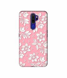 Amazon Brand - Solimo Designer White Flower Pattern 3D Printed Hard Back Case Mobile Cover for Oppo A9 (2020)