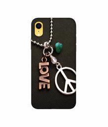 Amazon Brand - Solimo Designer Love and Peace 3D Printed Hard Back Case Mobile Cover for Apple iPhone XR