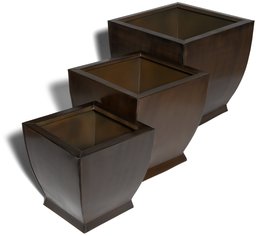 Strathwood Bronze-Finish Flared Planter, Set of 3