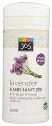 365 Everyday Value, Hand Sanitizer Wipes, Lavender, 40 ct