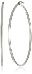 Amazon Essentials Stainless Steel Rounded Tube Hoop Earrings (50mm)