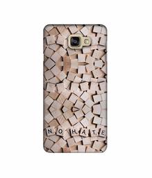 Amazon Brand - Solimo Designer No Hate On Wooden Block 3D Printed Hard Back Case Mobile Cover for Samsung Galaxy A9 Pro