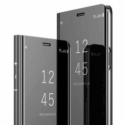 Amazon Brand - Solimo Protective Clear View flip Cover for Realme 3 Pro (Black)