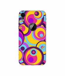 Amazon Brand - Solimo Designer Multicolor Circle 3D Printed Hard Back Case Mobile Cover for Apple iPhone XR (Logo Cut)