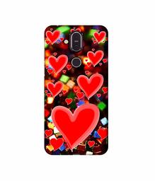 Amazon Brand - Solimo Designer Heart Texture on Glitters 3D Printed Hard Back Case Mobile Cover for Nokia 8.1