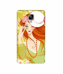 Amazon Brand - Solimo Designer Lady with Hat 3D Printed Hard Back Case Mobile Cover for OnePlus 3 / OnePlus 3T