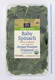 365 Everyday Value, Salad Spinach Baby Clamshell Organic, 16 Ounce