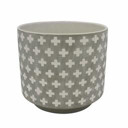 Amazon Brand – Rivet Rustic Cross-Patterned Stoneware Planter, 8.85