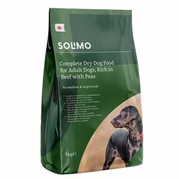 Solimo Marque Amazon Croquettes Complètes pour Chien Adulte -Riche en Boeuf avec Pois 1 Pack de 5 kg