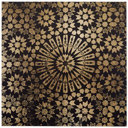 Amazon Brand – Rivet Black and Gold Mandala Canvas Print, 16