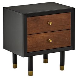 Amazon Brand – Rivet Mid-Century Modern Leonard 2-Tone Nightstand Table, 22