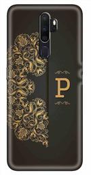 Amazon Brand - Solimo Designer Black Pattern Alphabet-P 3D Printed Hard Back Case Mobile Cover for Oppo A9 (2020)