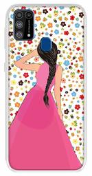 Amazon Brand - Solimo Designer Multicolor Girl Flower Design Printed Soft Back Case Mobile Cover for Samsung Galaxy M31