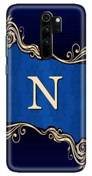 Amazon Brand - Solimo Designer Blue Pattern Alphabet-N 3D Printed Hard Back Case Mobile Cover for Xiaomi Redmi Note 8 Pro