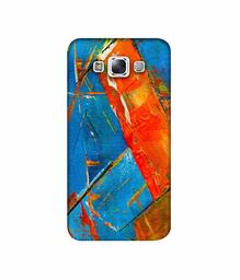 Amazon Brand - Solimo Designer Sky Blue and Orange Canvas 3D Printed Hard Back Case Mobile Cover for Samsung Galaxy E7