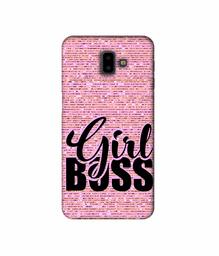 Amazon Brand - Solimo Designer Girl Boss On Pink Sparkle 3D Printed Hard Back Case Mobile Cover for Samsung Galaxy J6 Plus