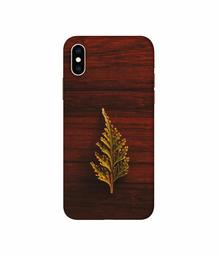 Amazon Brand - Solimo Designer Leaf on Wood 3D Printed Hard Back Case Mobile Cover for Apple iPhone Xs Max