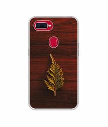 Amazon Brand - Solimo Designer Leaf on Wood UV Printed Soft Back Case Mobile Cover for Oppo F9 Pro