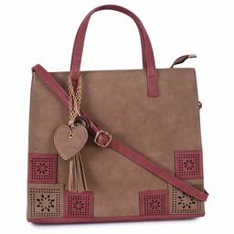 Nia & Nicole Women's Handbag (Beige:: Pink)