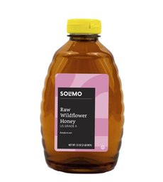 Amazon Brand - Solimo Raw Wildflower Honey, 32 ounce